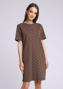 Платье Clever LDR13-1047/1 - т.коричневый/т. бежевый