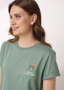 Пижама Clever LP15-1184 - зеленый/т. оранжевый