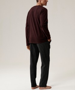 Пижама мужская Atlantic NMP-389 - баклажан/черный 