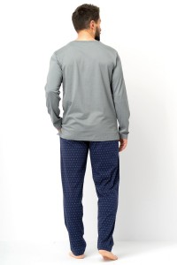 Пижама мужская Key MNS 612 - серый+т. синий