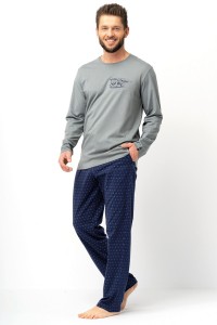 Пижама мужская Key MNS 612 - серый+т. синий
