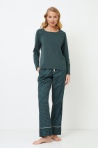 Пижама со штанами Aruelle Griselle - зеленый 