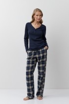Пижама женская Aruelle LUCIE со штанами  - т. синий + бежевый