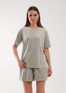 Футболка Clever LF16-1243 Велюр - зеленый 